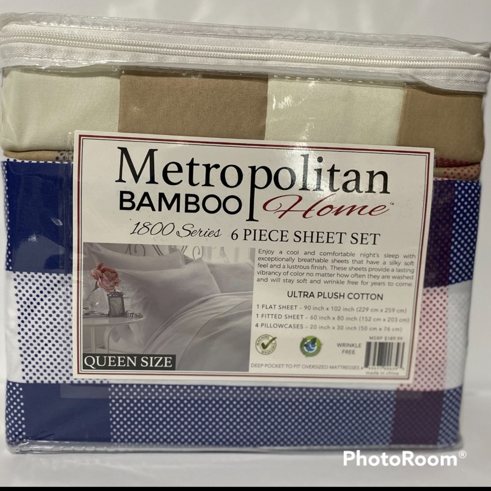 Metropolitan bamboo home 1800, 6 pcs sheet sets